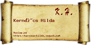 Kernács Hilda névjegykártya